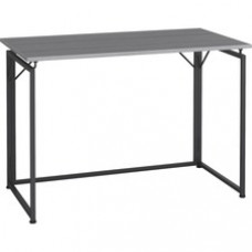 Lorell Folding Desk - Weathered Charcoal Laminate Rectangle Top - Black Base x 43.30
