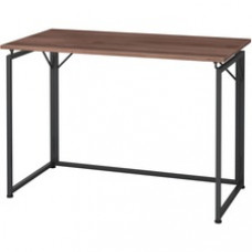 Lorell Folding Desk - Walnut Laminate Rectangle Top - Black Base x 43.30