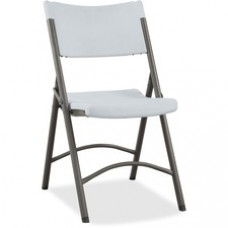 Lorell Heavy-duty Tubular Folding Chair - Polyethylene Platinum Seat - Polyethylene Back - Steel Frame - Steel, Polyethylene - 18.5