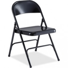 Lorell Folding Chair - Steel Powder Coated Frame - Black - 19.4