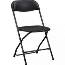 Lorell Plastic Folding Chair - X-Style Base - Black - Plastic - 4 / Carton
