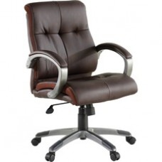 Lorell Managerial Chair - Leather Brown Seat - 5-star Base - Brown - 19.50
