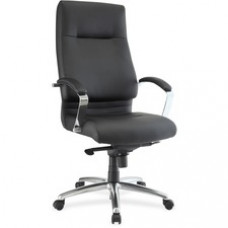 Lorell Modern Executive High-back Leather Chair - Leather Seat - Leather Black Back - 5-star Base - 20.50