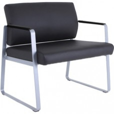 Lorell Healthcare Seating Bariatric Guest Chair - Silver Powder Coated Steel Frame - Black - Vinyl - 1 Each