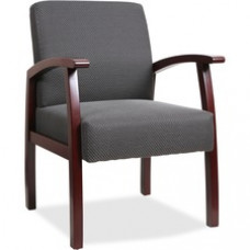 Lorell Deluxe Guest Chair - Mahogany Frame - Charcoal - 24