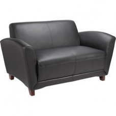 Lorell Reception Seating Collection Leather Loveseat - 55