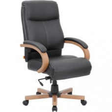 Lorell Executive Chair - Leather Black Seat - Leather Black Back - 27