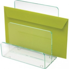 Lorell Acrylic Mini File Sorter - Desktop - Clear, Green - Acrylic - 1Each