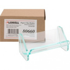 Lorell Acrylic Paper Clip Holder - Acrylic - 1 Each - Green, Transparent