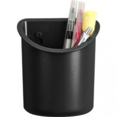 Lorell Recycled Plastic Mounting Pencil Cup - Plastic - Black