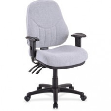 Lorell Baily High-Back Multi-Task Chair - Acrylic Gray Seat - Black Frame - 26.9