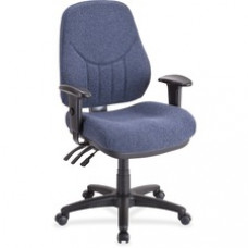 Lorell Baily High-Back Multi-Task Chair - Acrylic Blue Seat - Black Frame - 26.9