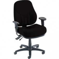 Lorell Baily High-Back Multi-Task Chair - Acrylic Black Seat - Black Frame - 26.9