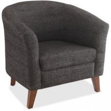 Lorell Fabric Club Armchair - Fabric Black Seat - Fabric Black Back - Four-legged Base - 31.5