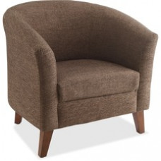 Lorell Fabric Club Armchair - Fabric Brown Seat - Brown Back - Four-legged Base - 31.5