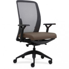 Lorell Executive Mesh Back/Fabric Seat Task Chair - Crepe Fabric Beige Seat - 26.5