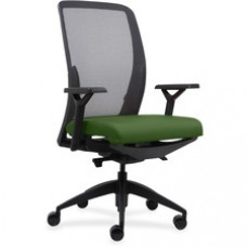Lorell Executive Mesh Back/Fabric Seat Task Chair - Crepe Fabric Green Seat - 26.5