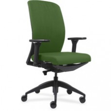 Lorell Executive Chairs with Fabric Seat & Back - Fabric Green Seat - Fabric Green Back - Black Frame - 26.5