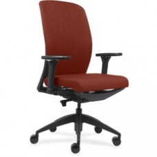 Lorell Executive Chairs with Fabric Seat & Back - Orange Fabric Seat - Orange Fabric Back - Black Frame - High Back - Armrest - 1 Each