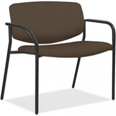 Lorell Bariatric Guest Chairs with Fabric Seat & Back - Steel Beige, Crepe Fabric Seat - Steel Beige Back - Tubular Steel Powder Coated, Black Frame - Four-legged Base - 30