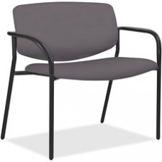 Lorell Bariatric Guest Chairs with Vinyl Seat & Back - Foam Ash, Vinyl Seat - Foam Ash, Vinyl Back - Tubular Steel Powder Coated, Black Frame - Four-legged Base - 25