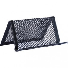 Mesh Metal Business Card Holder, Holds 50 2.25 x 4 Cards, 3.78 x 3.38 x 2.13, Black