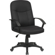 Lorell Executive Fabric Mid-Back Chair - Fabric Black Seat - Fabric Black Back - Black Frame - 5-star Base - 20.50