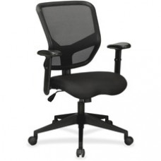 Lorell Executive Mesh Mid-Back Chair - Fabric Black Seat - Black Back - 5-star Base - 28