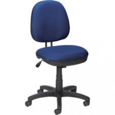 Lorell Contoured Back Task Chair - Blue Seat - Black Frame - 5-star Base - Blue, Black - Plastic - 24