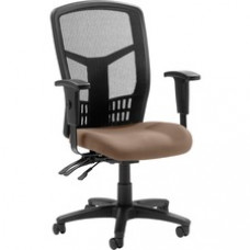 Lorell Executive High-back Mesh Chair - Fabric Malted Seat - Gray Back - Steel Black, Plastic Frame - 5-star Base - 21