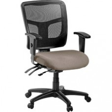 Lorell Managerial Mesh Mid-back Chair - Fabric Brown Seat - Black Back - Black Frame - 5-star Base - 25.3