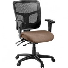 Lorell ErgoMesh Series Managerial Mid-Back Chair - Fabric Malted Seat - Black Back - Black Frame - 5-star Base - 20