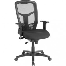 Lorell Executive High-back Swivel Chair - Fabric Black Seat - Steel Frame - Black - 28.5