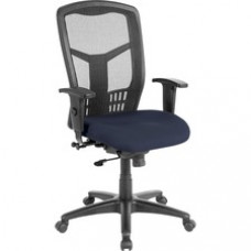Lorell Executive High-back Swivel Chair - Fabric Periwinkle Blue Seat - Steel Frame - Periwinkle Blue - 28.5