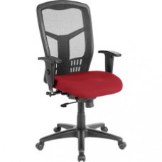 Lorell Executive High-back Swivel Chair - Fabric Real Red Seat - Steel Frame - Real Red - 28.5
