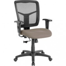 Lorell Managerial Mesh Mid-back Chair - Fabric Seat - Black Frame - 5-star Base - Stratus, Brown - 20