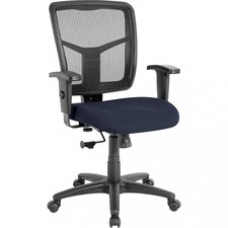 Lorell Managerial Mesh Mid-back Chair - Fabric Seat - Black Back - Black Frame - 5-star Base - 20