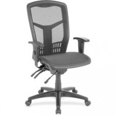 Lorell Executive Mesh High-Back Chair - Mesh Black Seat - Steel Black, Plastic Frame - 5-star Base - 28.5