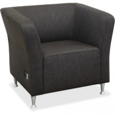 Lorell Fuze Lounger Chair - Four-legged Base - Brown - 28.3