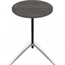 Lorell Guest Area Round Top Accent Table - Charcoal Round Top - Polished Aluminum Base - 15.75