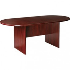 Lorell Essentials Oval Conference Table - Oval Top - Slab Base - 36