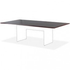 Lorell Essentials Series Mahogany Conference Table - Rectangle Top - Panel Leg Base - 2 Legs - 70.88