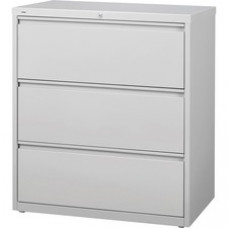 Lorell 3-Drawer Light Gray Lateral Files - 36