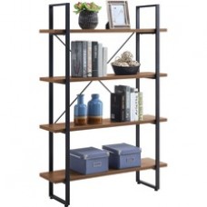 Lorell SOHO 4-Shelf Metal Frame Bookcase - 39.4