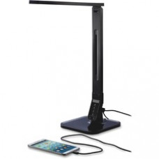 Lorell Smart LED Desk Lamp - LED - Black - Desk Mountable - for Desk, Table