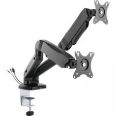 Lorell Mounting Arm for Monitor - Black - Height Adjustable - 2 Display(s) Supported - 14.30 lb Load Capacity - 75 x 75, 100 x 100 VESA Standard - 1 Each
