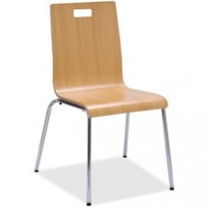Lorell Bentwood Cafe Chair - Steel Frame - Natural - Plywood, Bentwood - 21