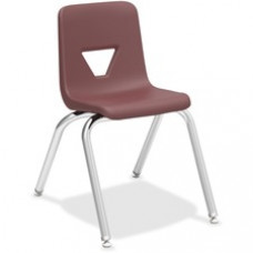 Lorell 16" Seat-height Stacking Student Chair - Four-legged Base - Burgundy - Polypropylene - 16" Width x 20.5" Depth x 27" Height