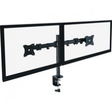Lorell Active Office Mounting Arm for Monitor - Black - 2 Display(s) Supported - 27