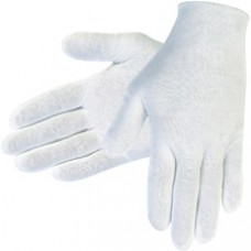 MCR Safety Inspectors Gloves - Large Size - Male - White - Comfortable, Lightweight, Reversible, Unhemmed Cuff, Breathable, Straight Thumb, Slip-on Cuff - For Assembling, Construction, Production, Baggage Handling - 12 / Pack